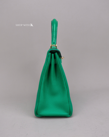 Hermes Kelly 25 Vert Menthe Lizard Touch GHW