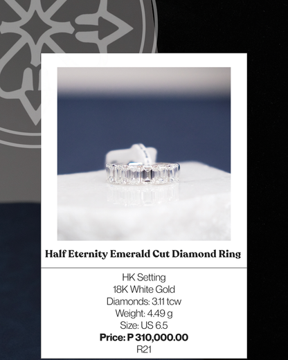 Half Eternity Emerald Cut Diamond Ring