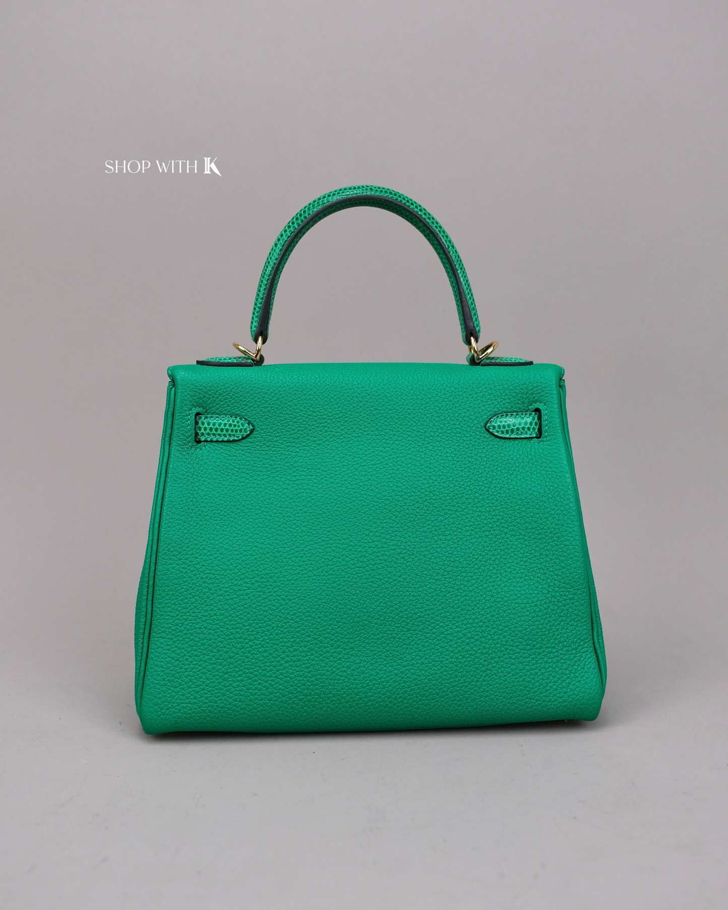 Hermes Kelly 25 Vert Menthe Lizard Touch GHW