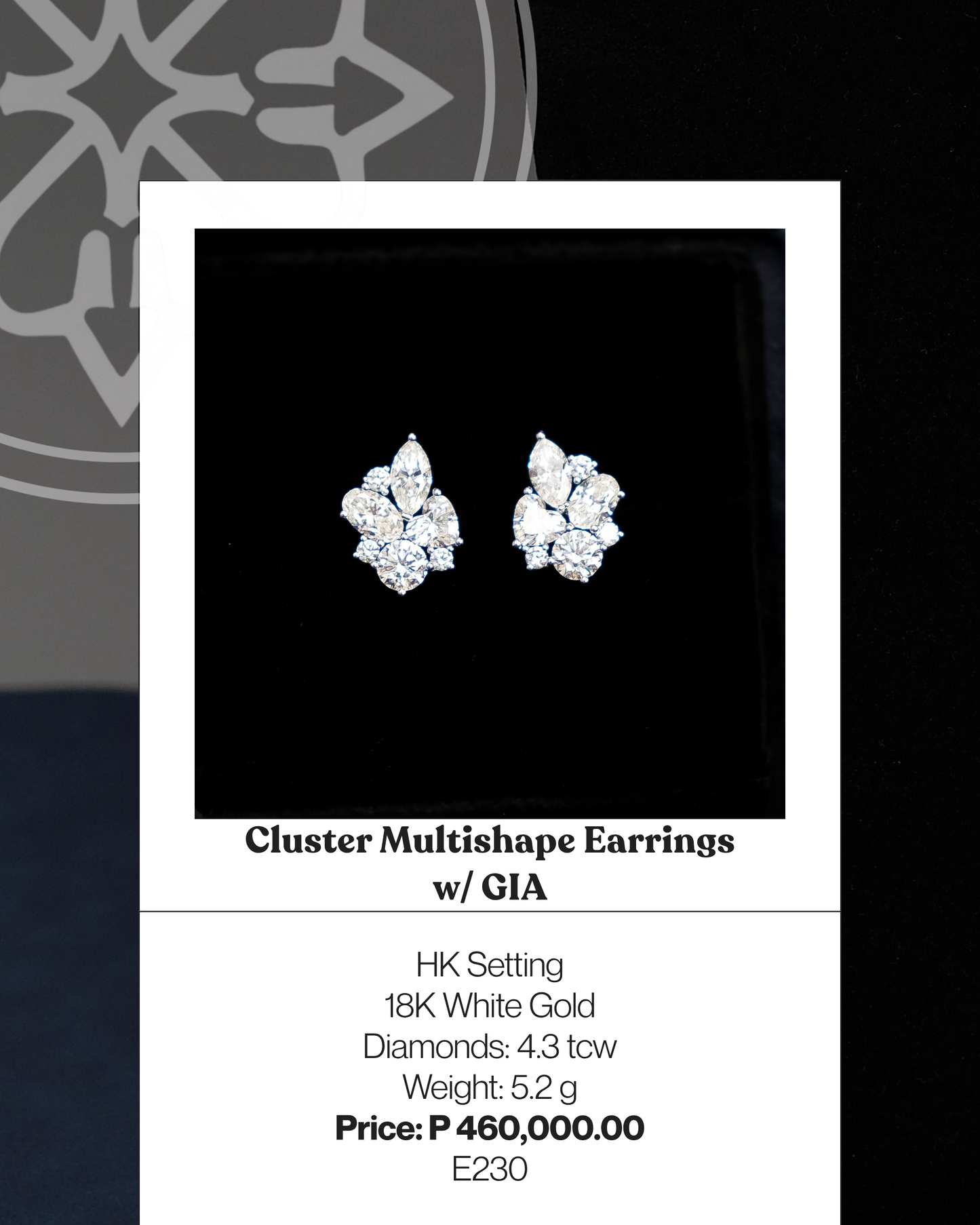 Cluster Multishape Earrings w/ GIA