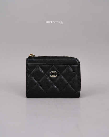 Chanel Zipped Card Holder Black