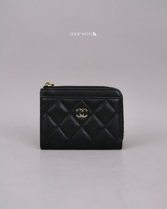 Chanel Zipped Card Holder Black