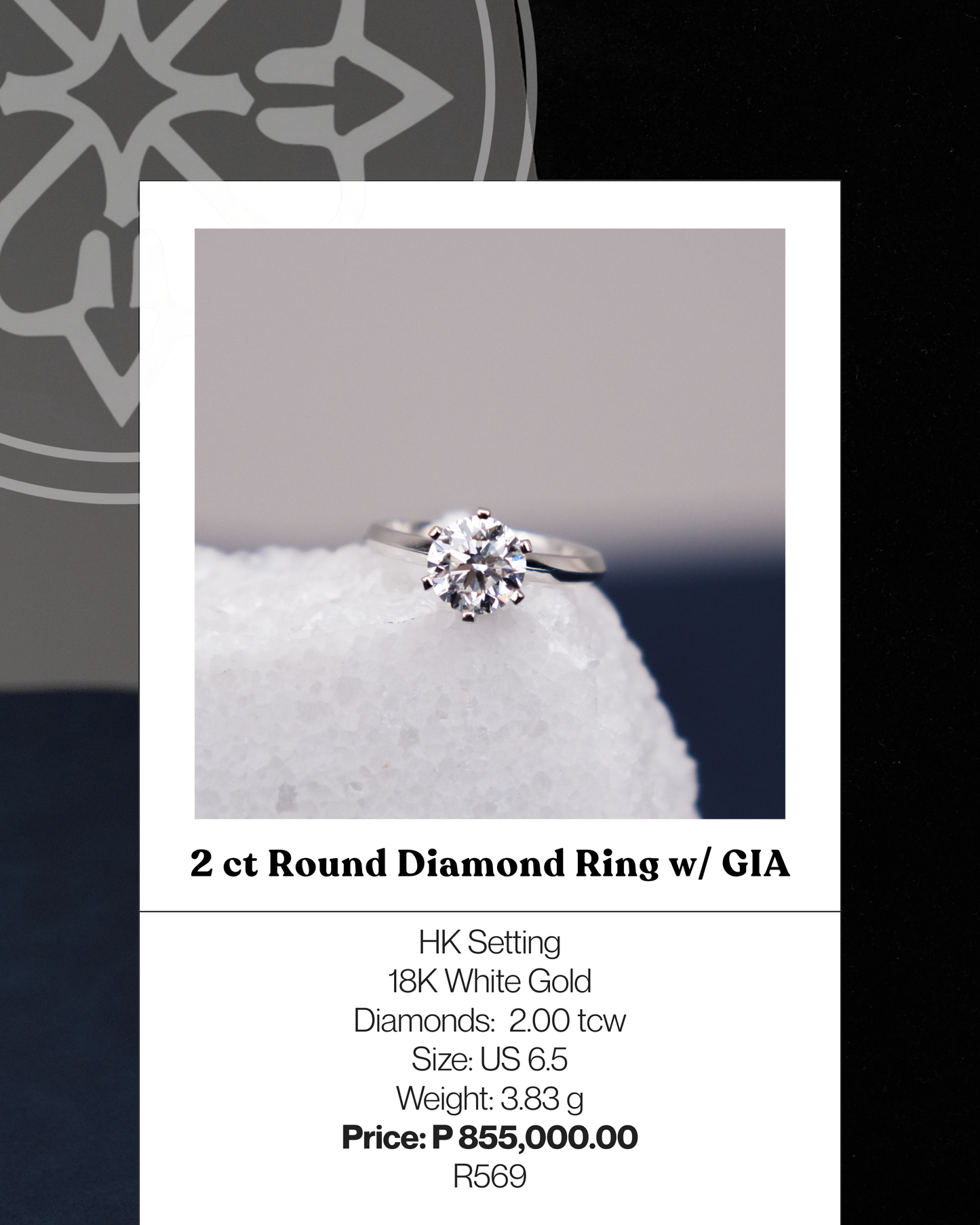 2ct Round Diamond Ring w/ GIA