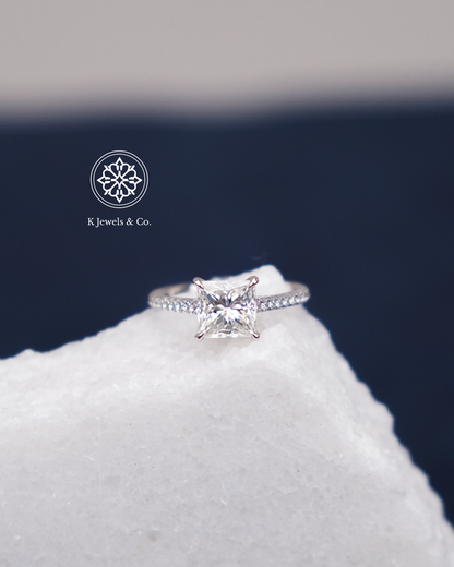 2ct Princess Cut Diamond Ring w/ GIA