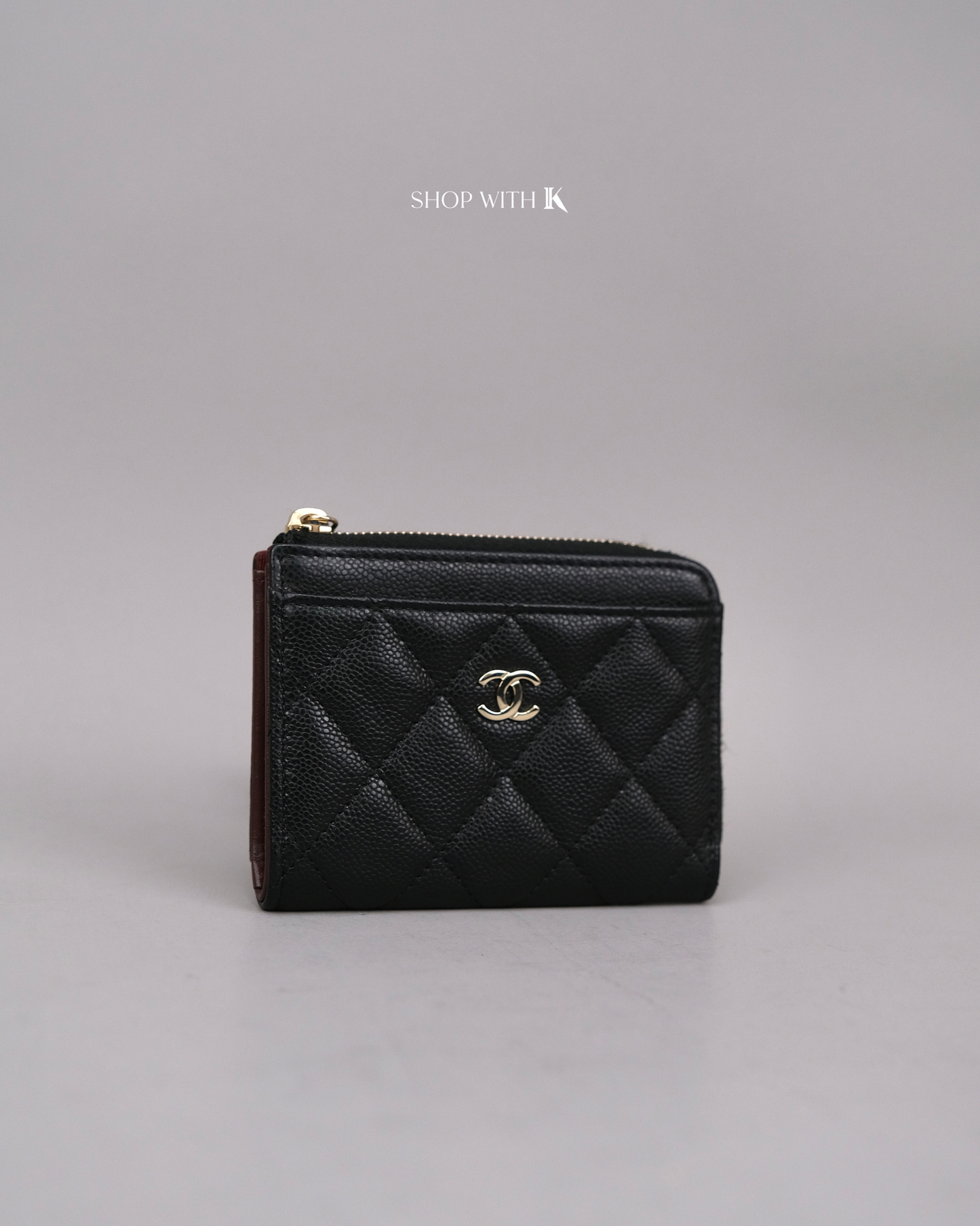 Chanel Zipped Card Holder Black