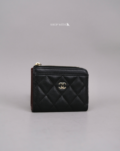 Chanel Zipped Card Holder Black