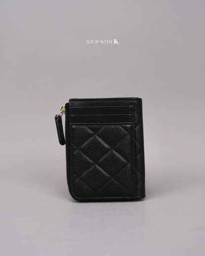 Chanel Zipped Card Holder Black