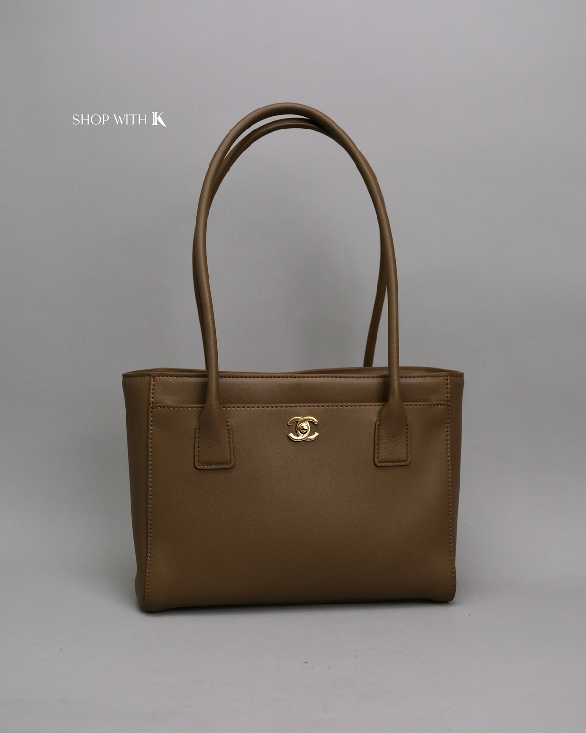 Chanel Cerf Tote Small Dark Brown GHW
