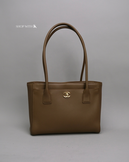 Chanel Cerf Tote Small Dark Brown GHW