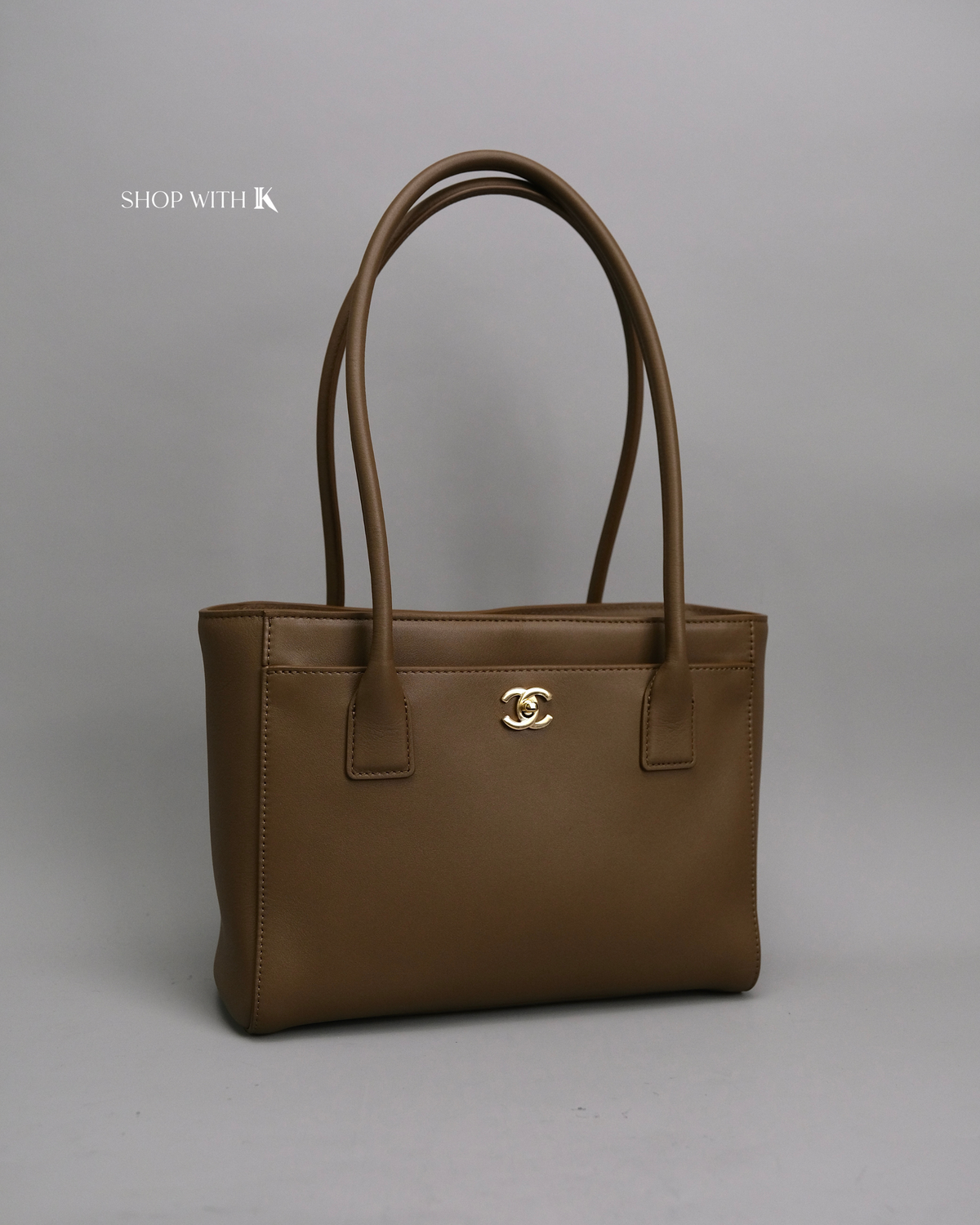 Chanel Cerf Tote Small Dark Brown GHW
