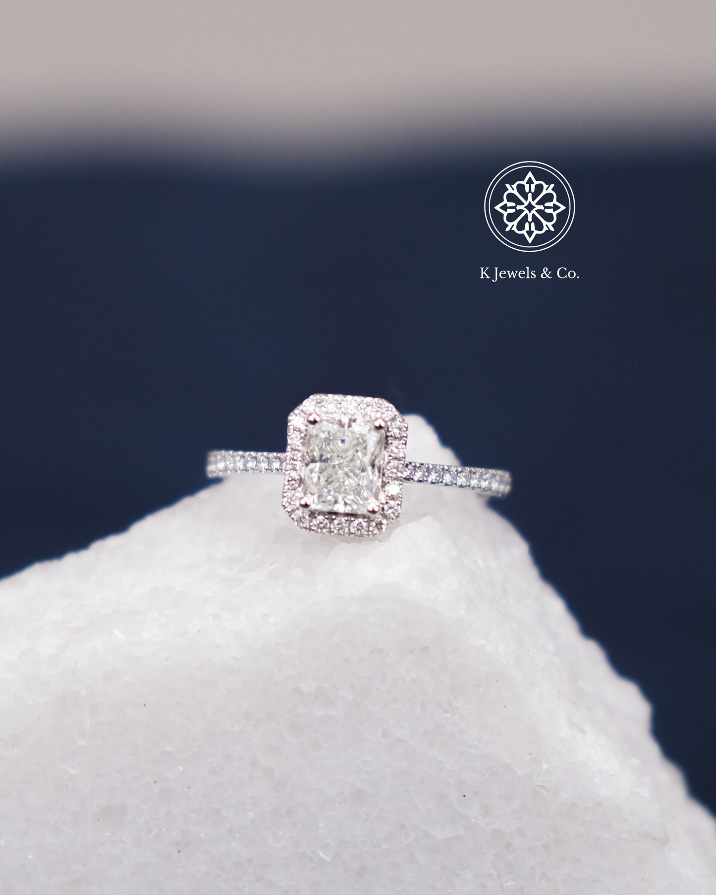 1ct Cushion Diamond Ring with Halo w/ GIA