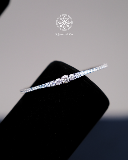 Diamond Bangle in White Gold