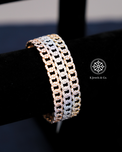 Tricolor Diamond Bangle
