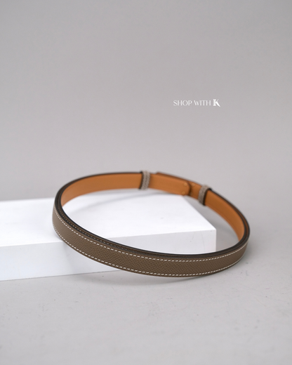 Hermes Kelly Belt Etoupe GHW