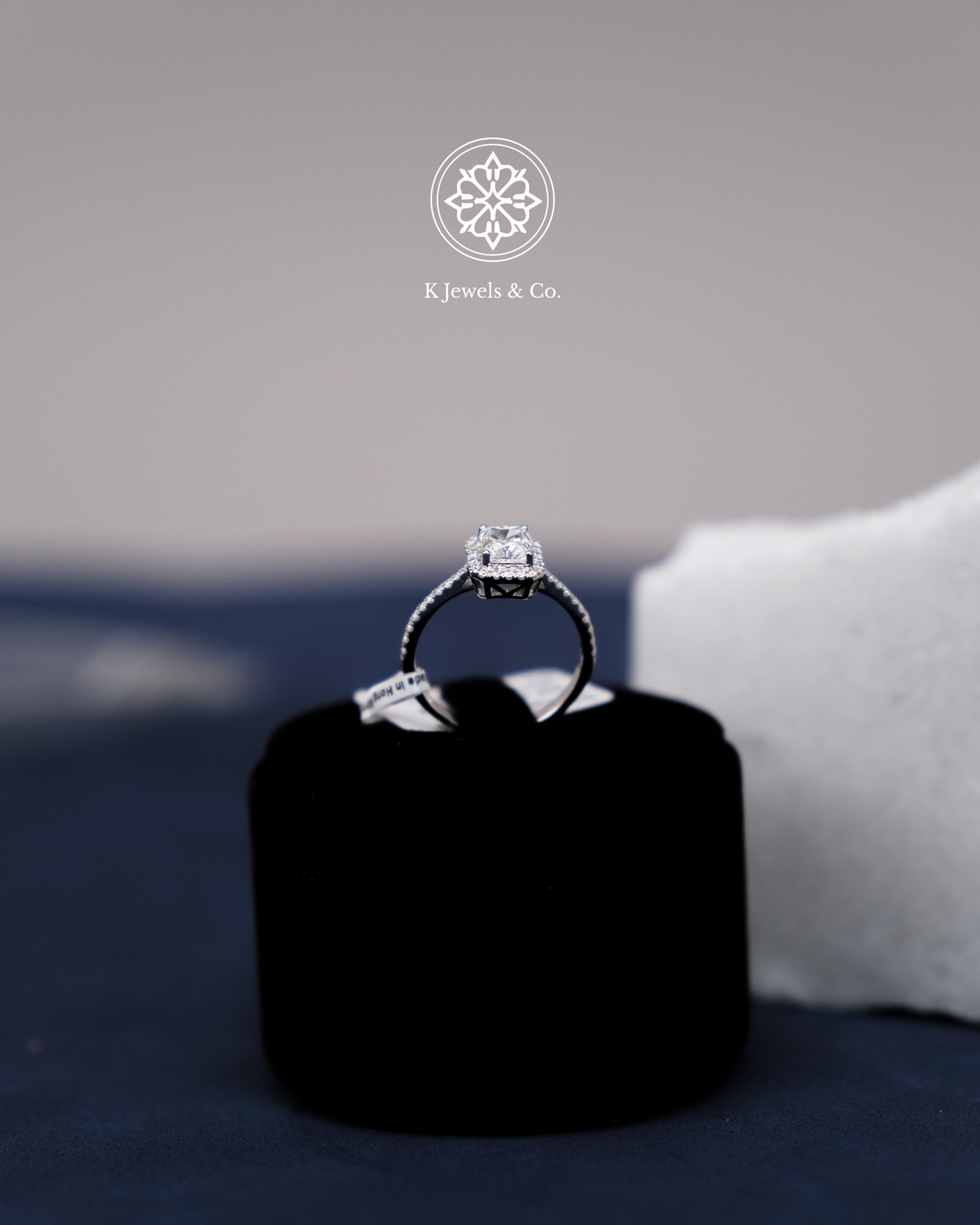 1ct Cushion Diamond Ring with Halo w/ GIA