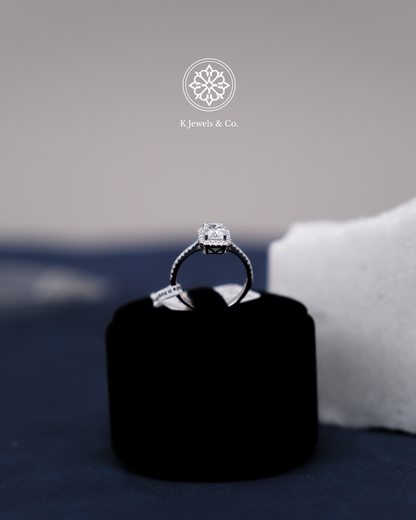 1ct Cushion Diamond Ring with Halo w/ GIA