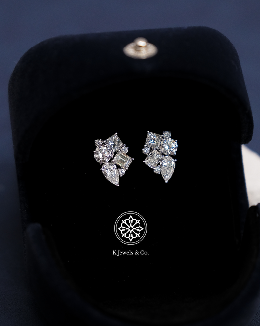 Cluster Multishape Earrings w/ GIA