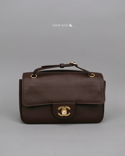 Chanel Mini Maxi Flap Choco Brown GHW