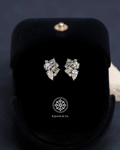 Cluster Multishape Earrings w/ GIA