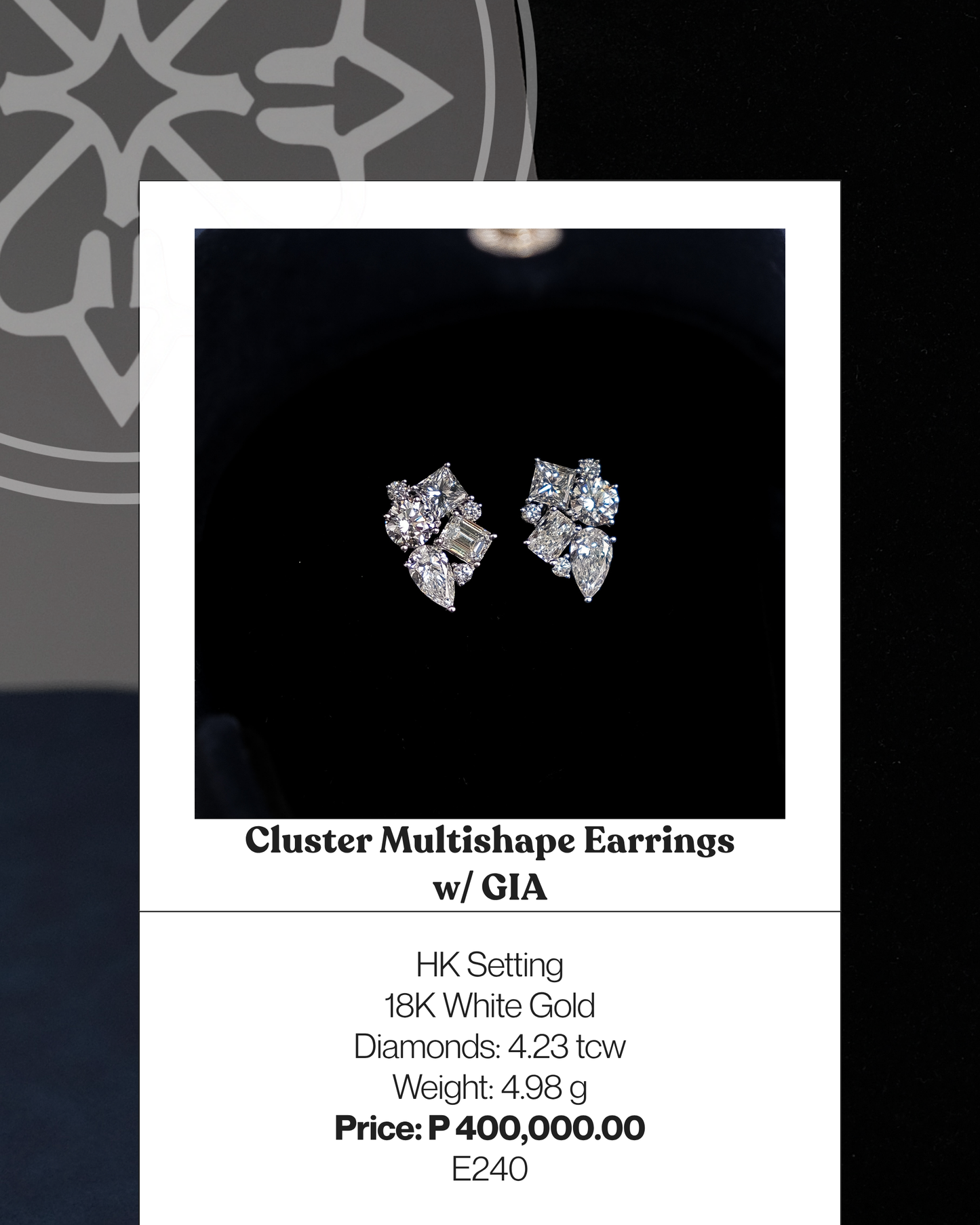 Cluster Multishape Earrings w/ GIA