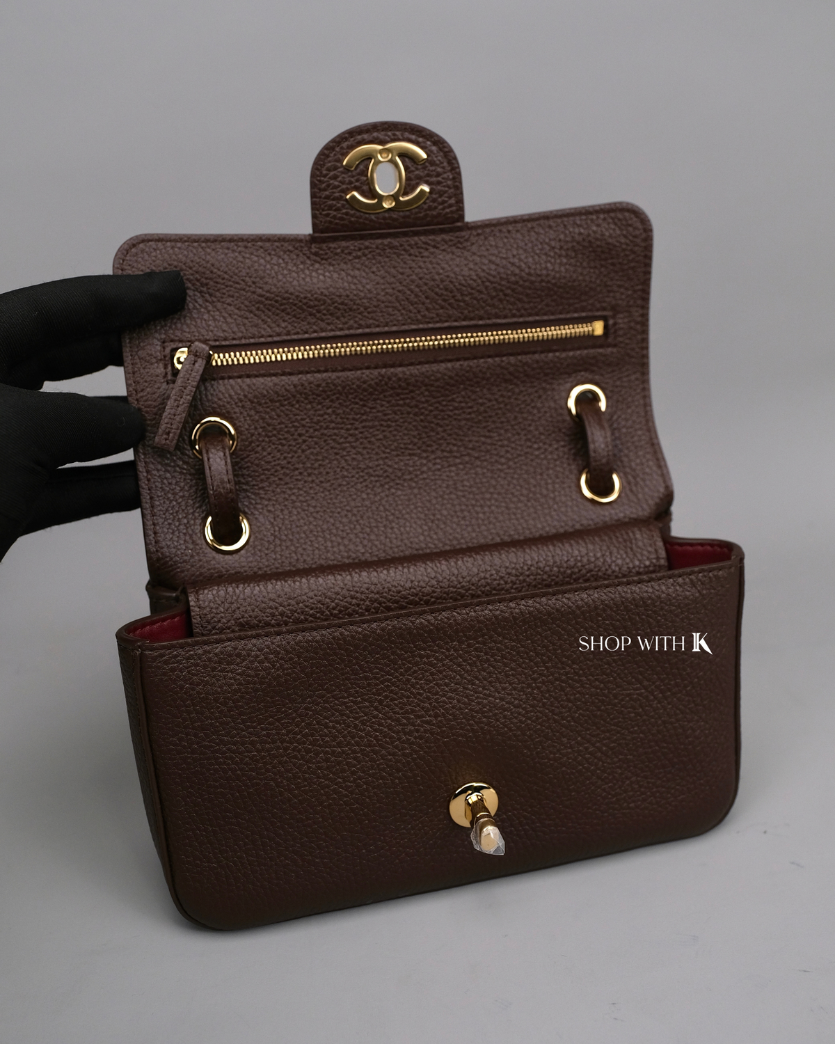 Chanel Mini Maxi Flap Choco Brown GHW