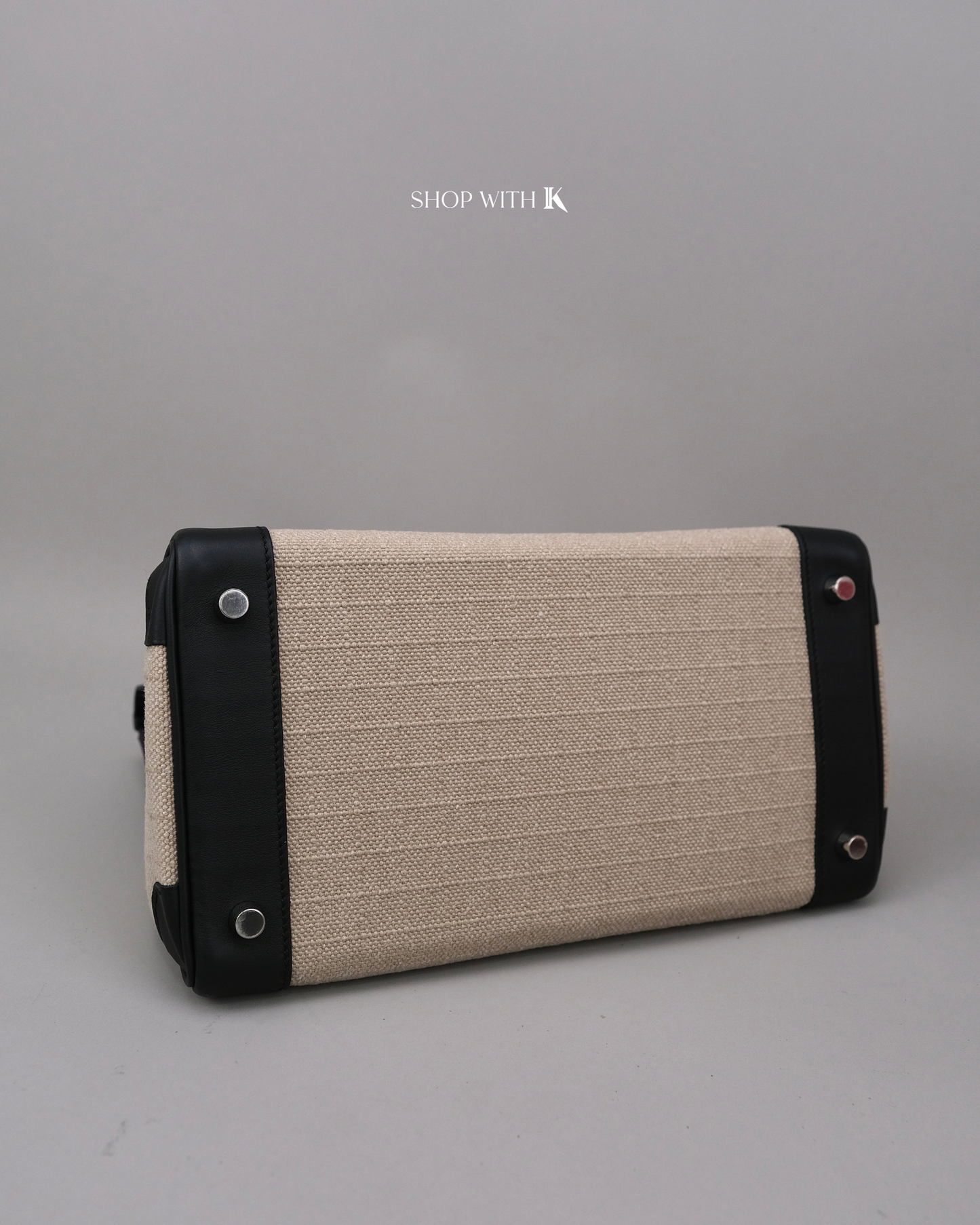 Hermes Birkin 30 Toile Swift Ficelle Noir PHW