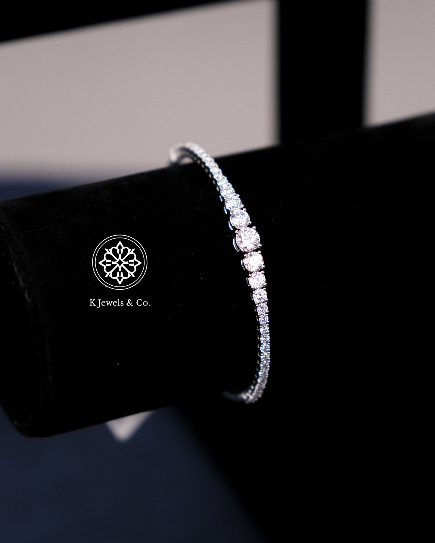 Diamond Bangle in White Gold