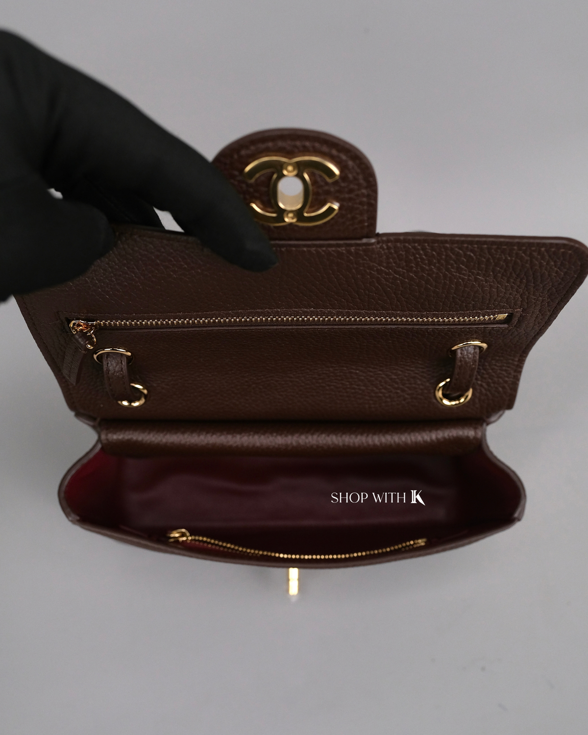 Chanel Mini Maxi Flap Choco Brown GHW