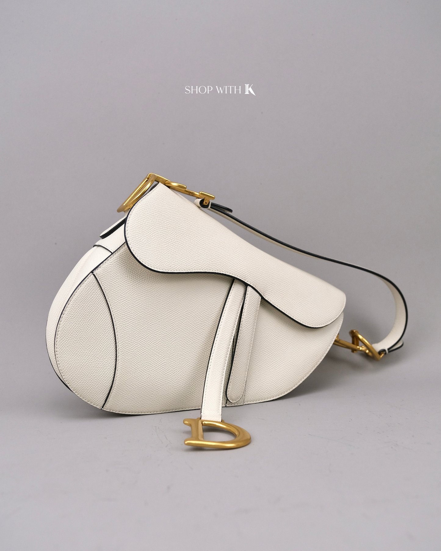 Dior Saddle Medium White with Strap