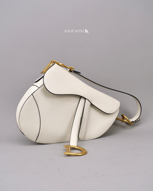 Dior Saddle Medium White with Strap