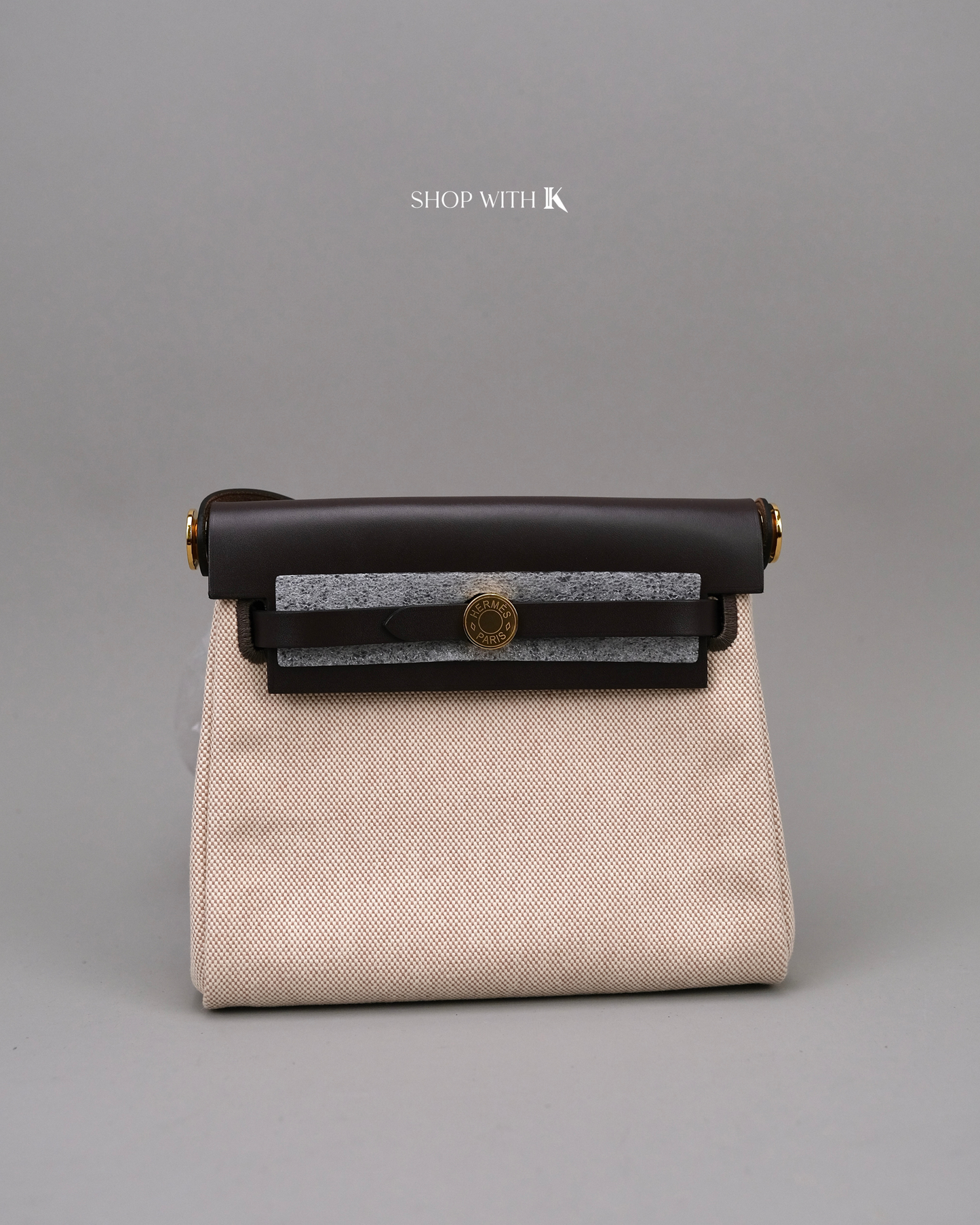 Hermes Mini Herbag Zip 20 Ecru Beige Ebene GHW