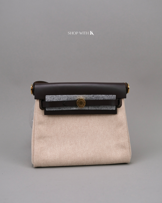 Hermes Mini Herbag Zip 20 Ecru Beige Ebene GHW