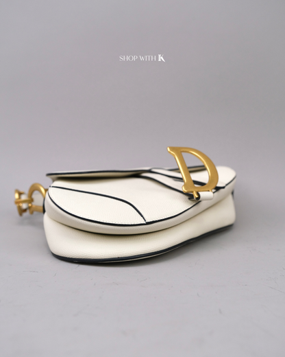 Dior Saddle Medium White with Strap
