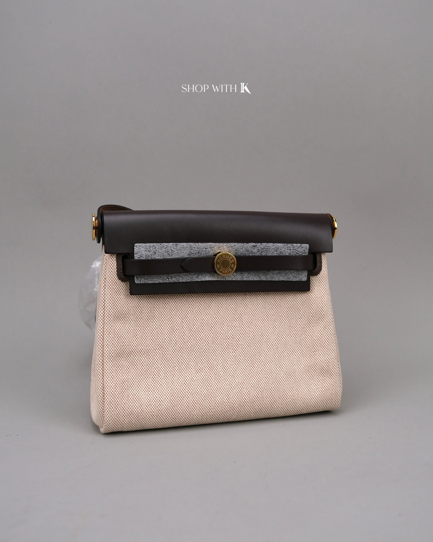 Hermes Mini Herbag Zip 20 Ecru Beige Ebene GHW