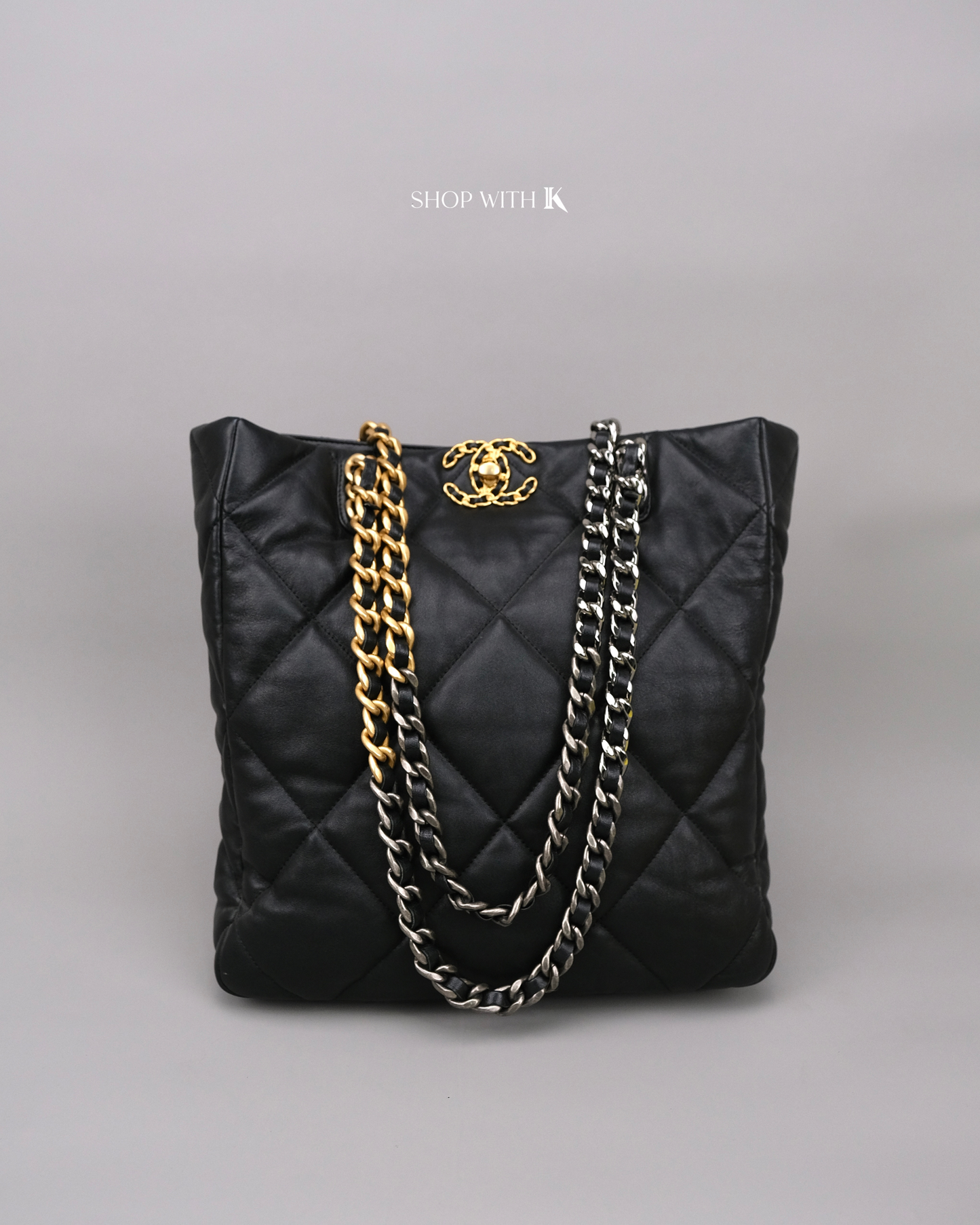 Chanel 19 Tote Black Vertical