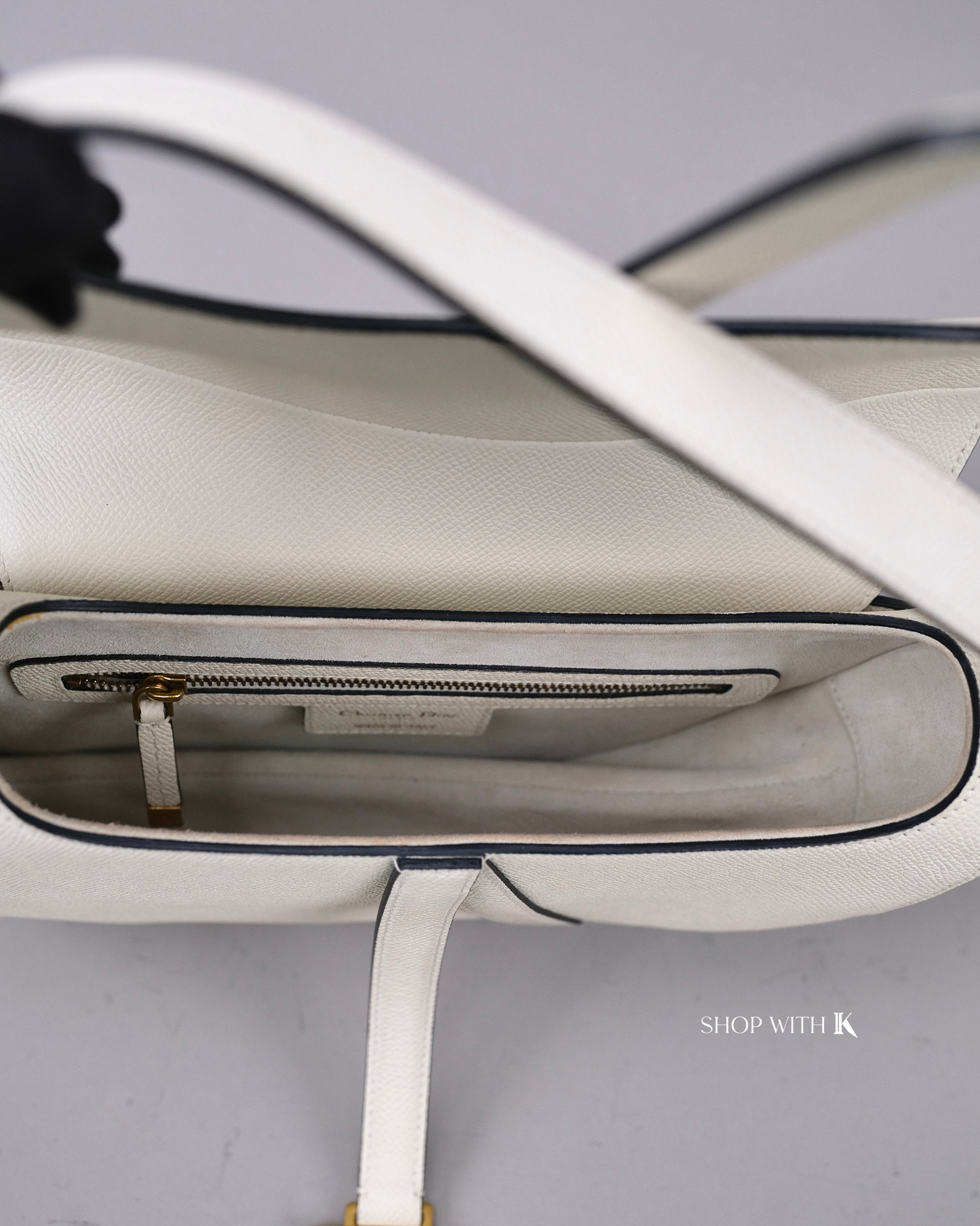 Dior Saddle Medium White with Strap