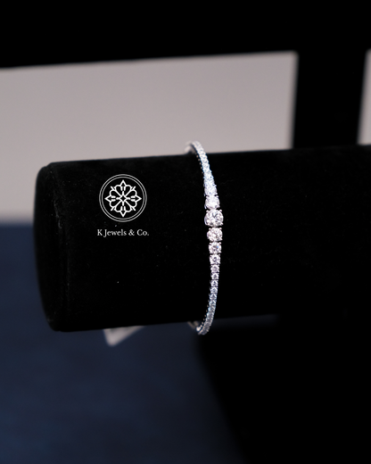 Diamond Bangle in White Gold