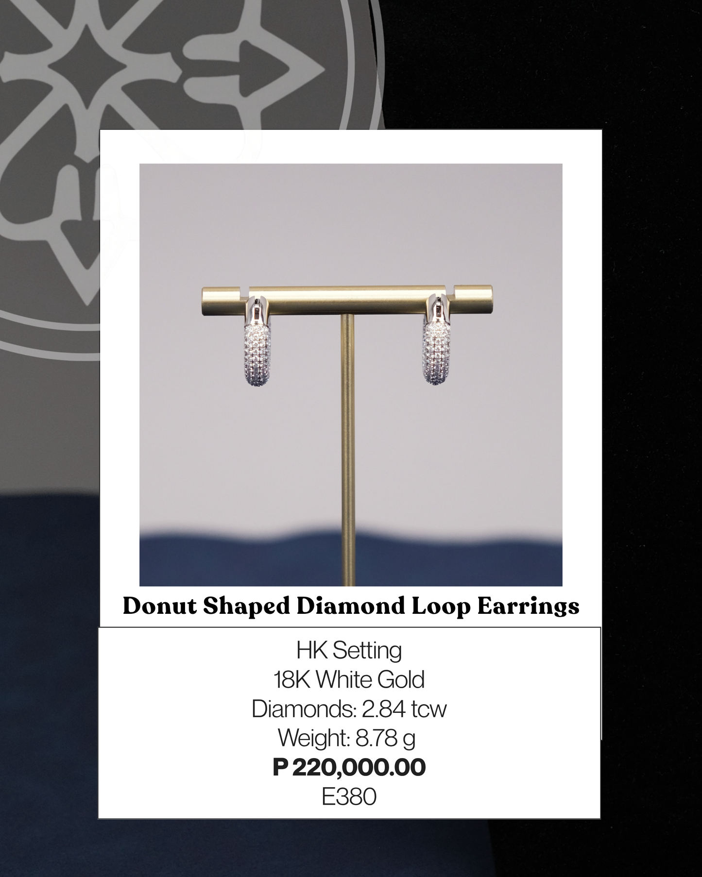 Donut Shaped Diamond Loop Earrings