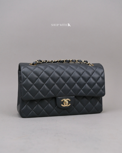 Chanel Classic Flap Dark Gray CGHW