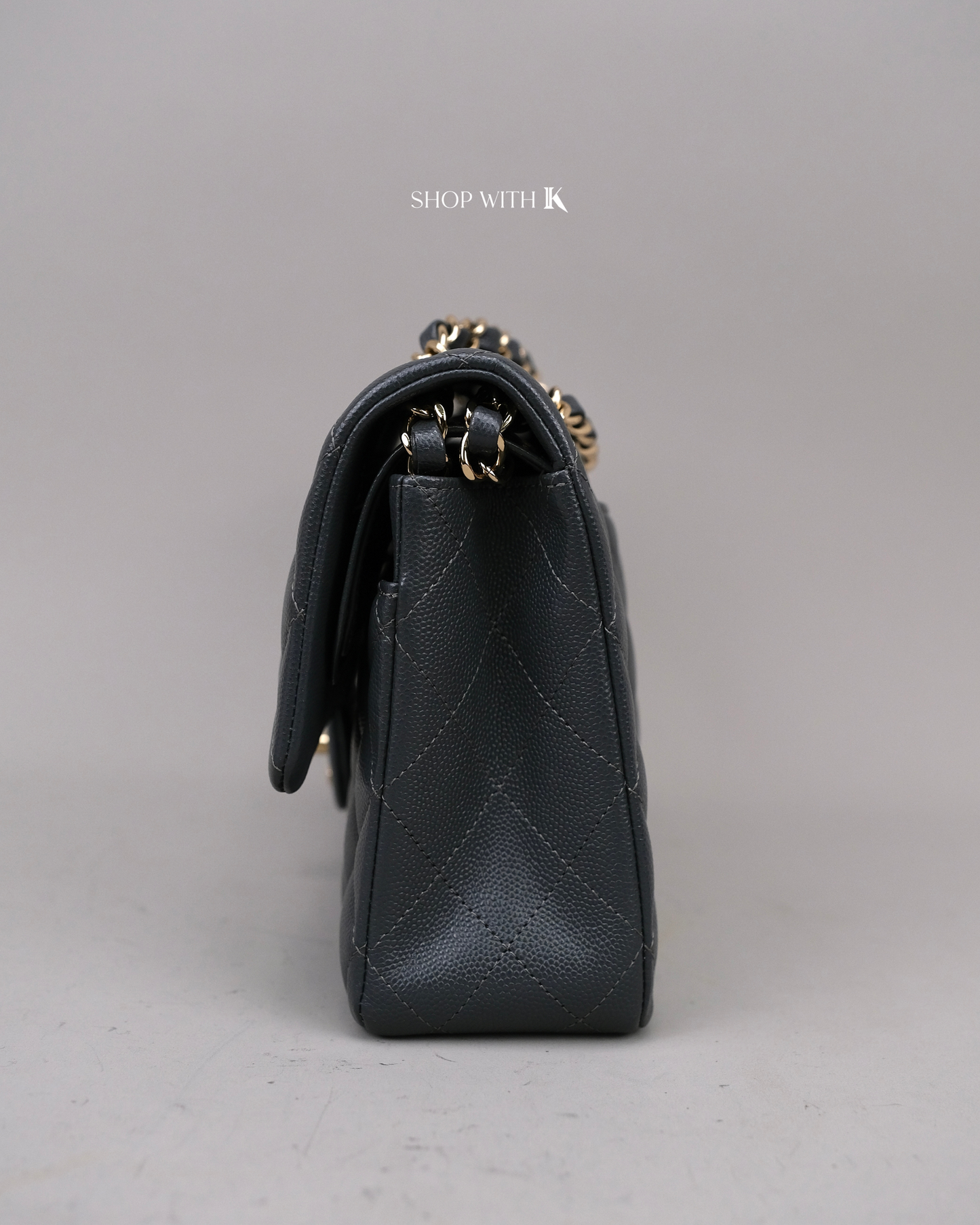 Chanel Classic Flap Dark Gray CGHW