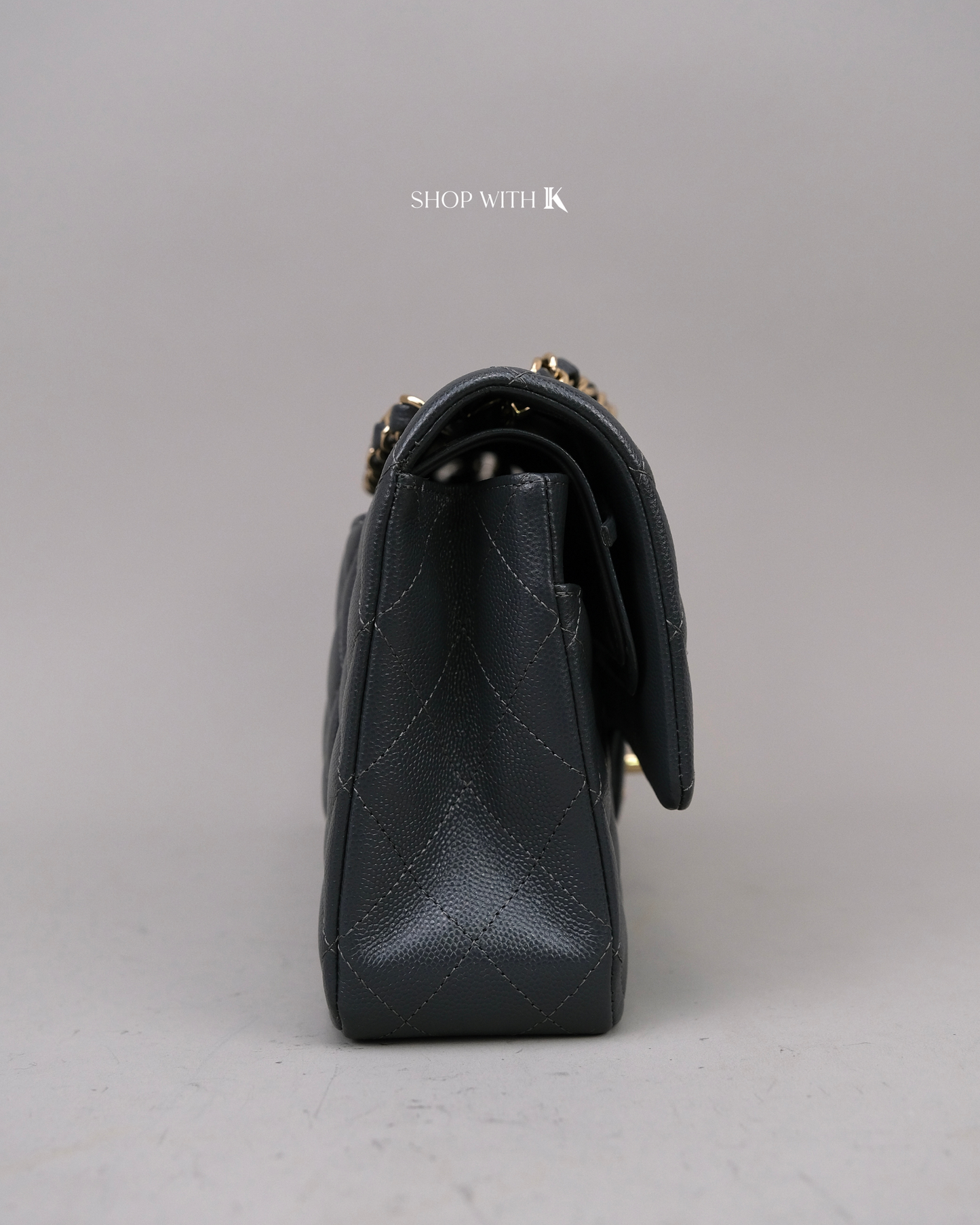 Chanel Classic Flap Dark Gray CGHW