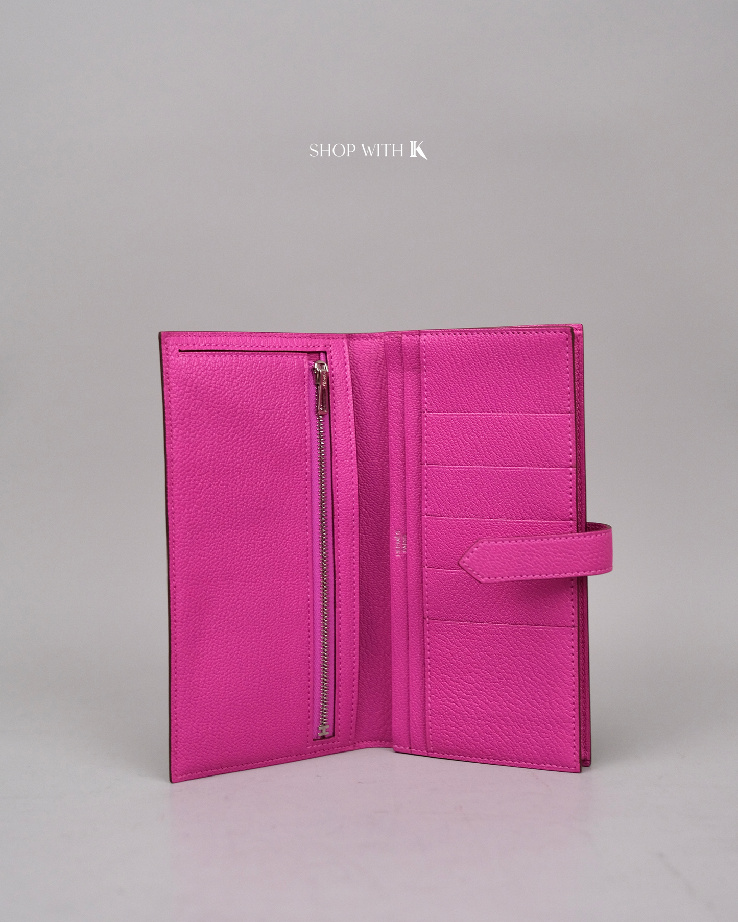 Hermes Bearn Wallet Fuchsia PHW