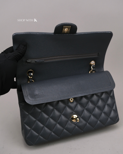 Chanel Classic Flap Dark Gray CGHW