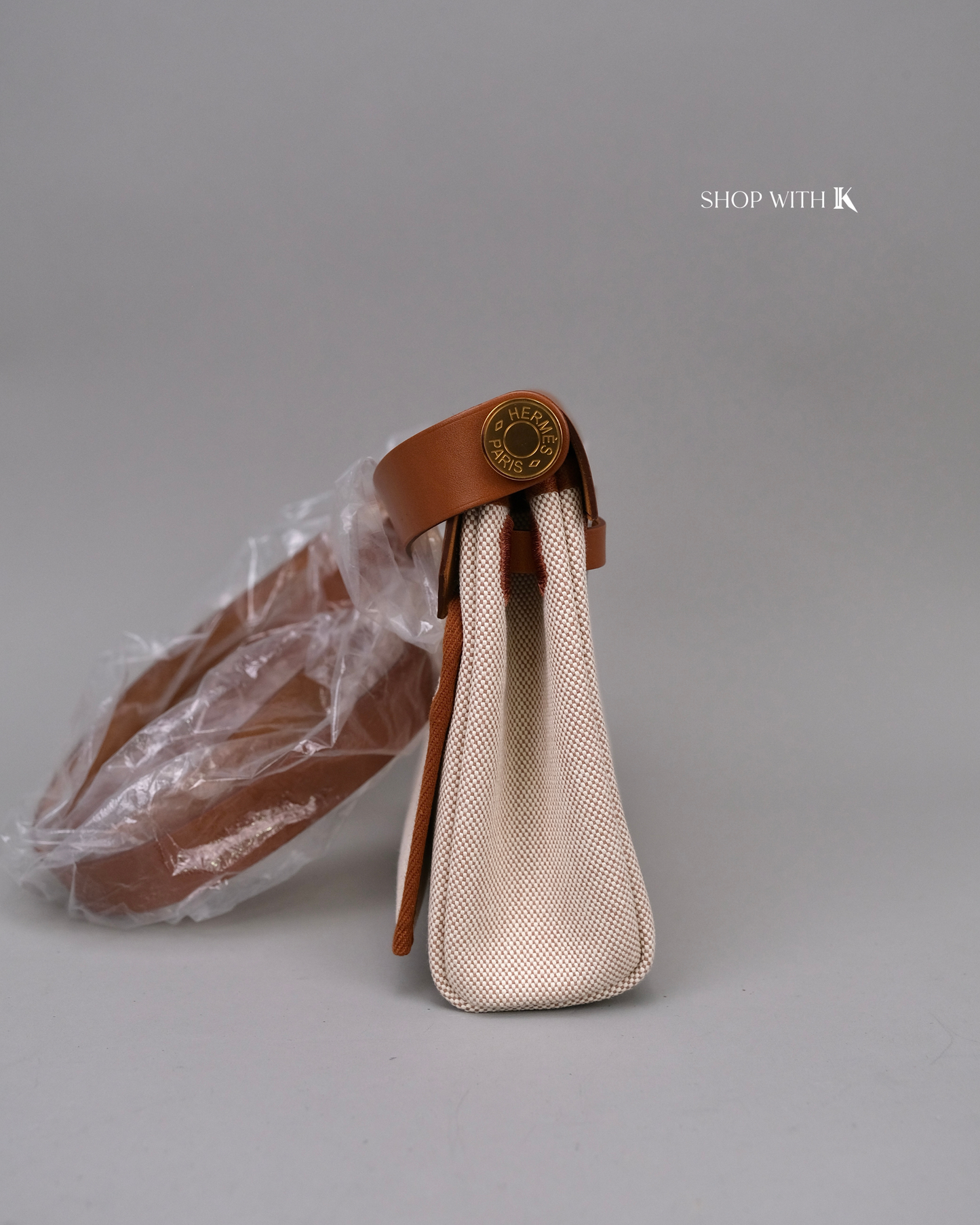 Hermes Mini Herbag Zip 20 Ecru Beige Fauve GHW