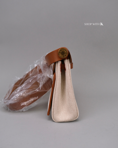 Hermes Mini Herbag Zip 20 Ecru Beige Fauve GHW