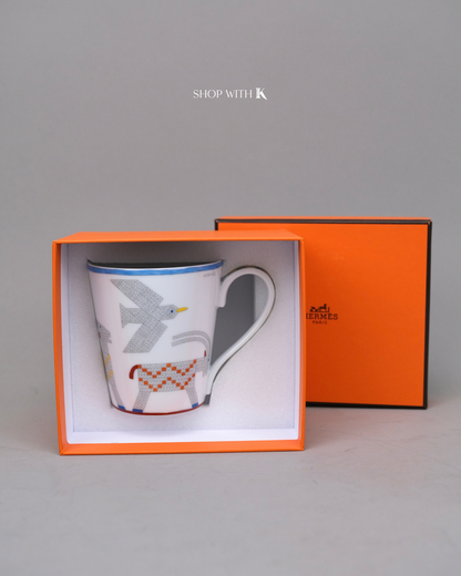 Hermes Animaux Nattes Bird and Goat Mug