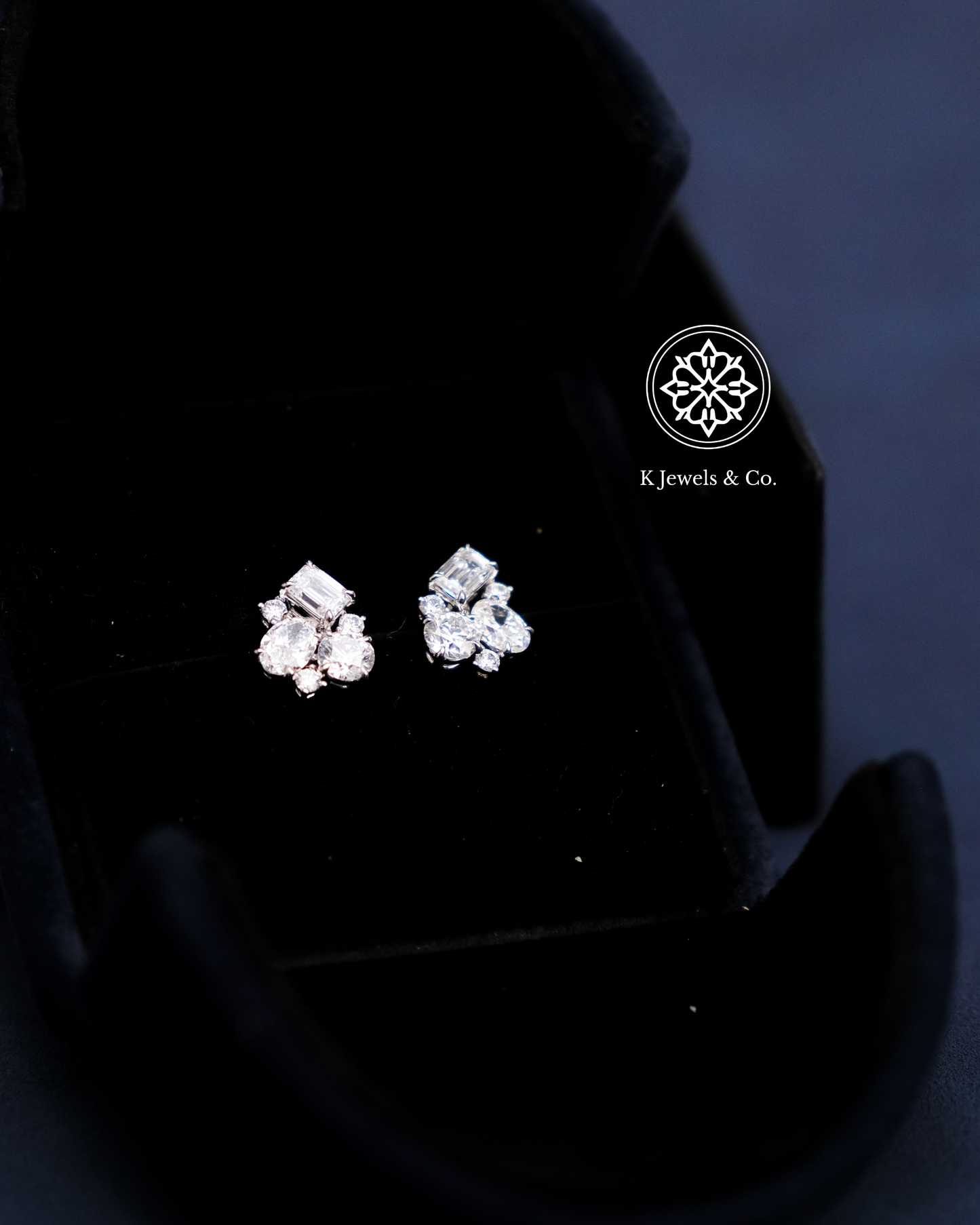 Multishape Cluster Earrings w/ GIA