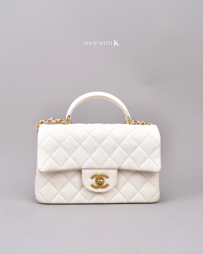 Chanel Mini Top Handle Ivory White