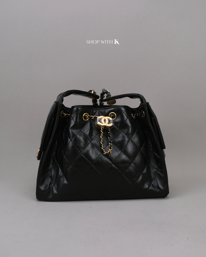 Chanel 25 Small Black Shiny Calfskin