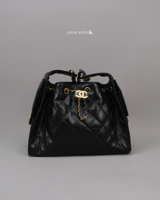 Chanel 25 Small Black Shiny Calfskin